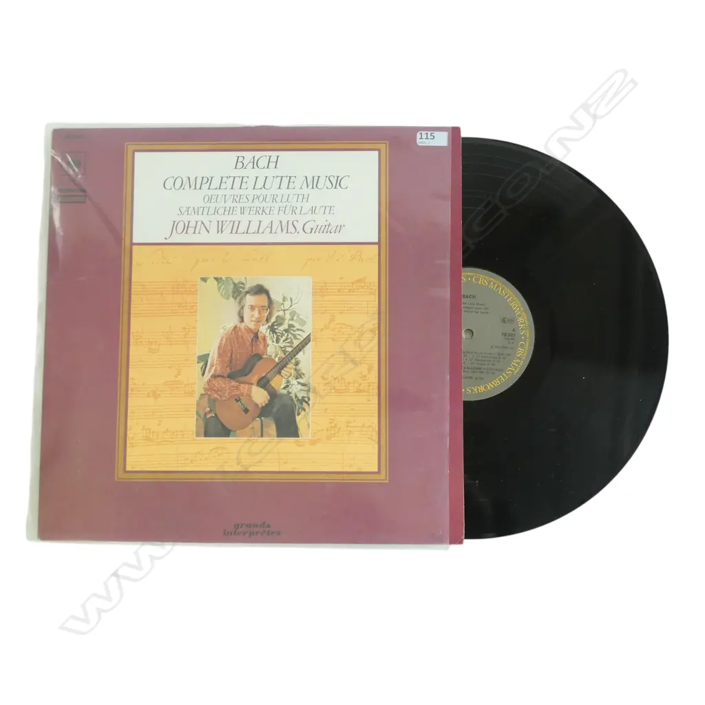 JOHN WILLIAMS 'BACH COMPLETE LUTE MUSIC' 2LP 79203 Image 1++